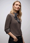 Street One Sweetheart Neck Jersey Top, Brown