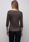 Street One Sweetheart Neck Jersey Top, Brown
