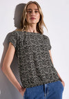 Street One Abstract Print Top, Black