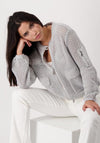 Monari Ajour Pattern Cardigan, Gray
