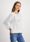 Monari Rhinestone Letters Knitted Sweater, Gray