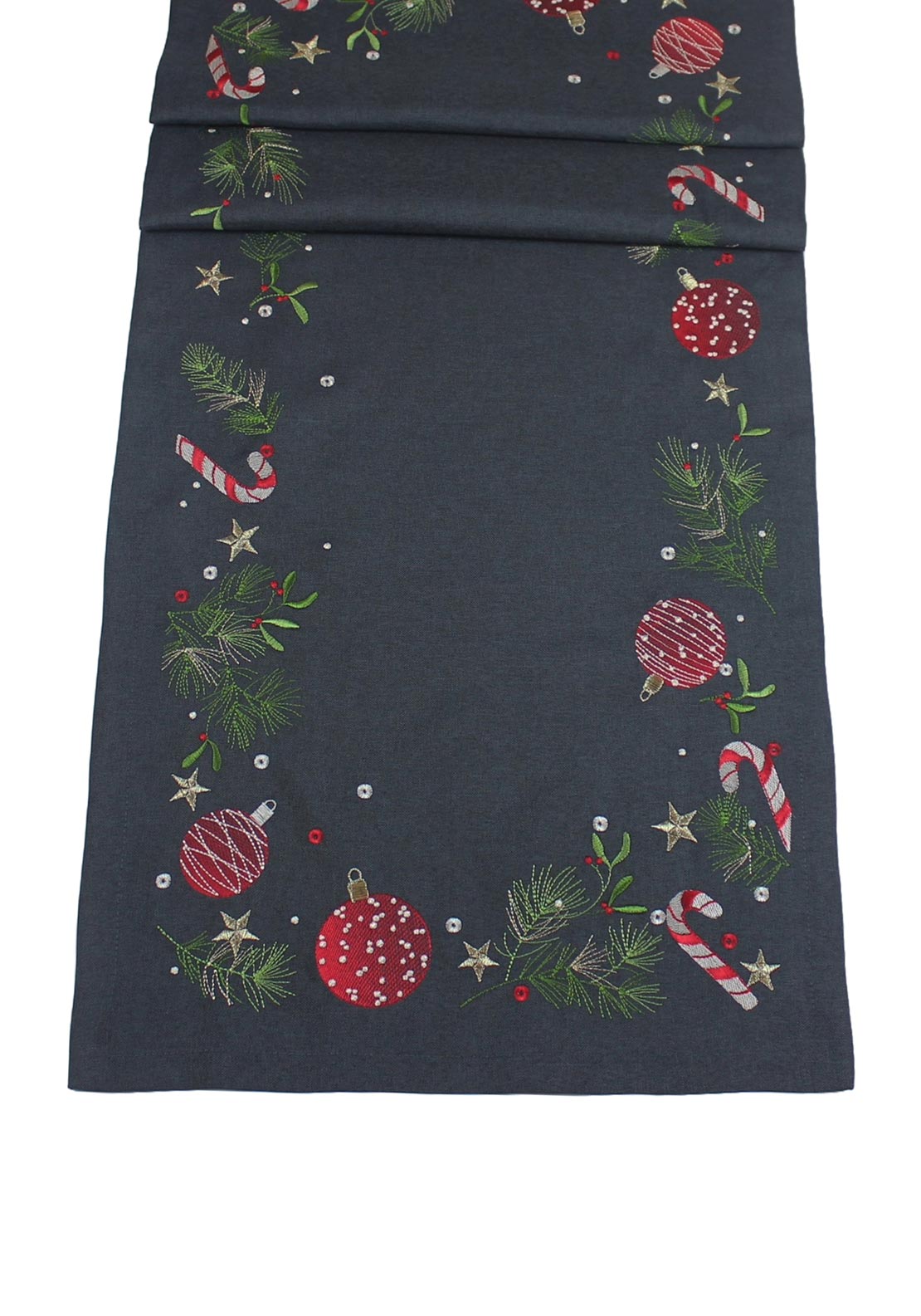 Peggy Wilkins Sugar Sparkles Table Runner, Grey