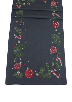 Peggy Wilkins Sugar Sparkles Table Runner, Grey