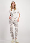 Monari Rhinestone Text T-Shirt, Beige