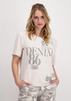 Monari Rhinestone Text T-Shirt, Beige