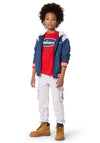 Timberland Boys Hooded Long Sleeve Padded Jacket, Navy