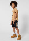 Timberland Boys Logo Short Sleeve Tee, Tan