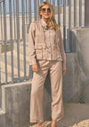 Nu Denmark Tania Drawstring Detail Short Jacket, Beige