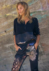 Nu Denmark Tea Floral Print Satin Feel Jogger Trousers, Black Mix