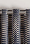PALM GEO  LINED CURTAINS 90 X 90 NAVY