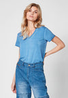Nu Denmark Tenna V-Neck T-Shirt, Fresh Blue