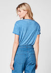 Nu Denmark Tenna V-Neck T-Shirt, Fresh Blue
