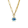 Dyrberg Kern Tessa Link Necklace, Gold & Aqua Blue