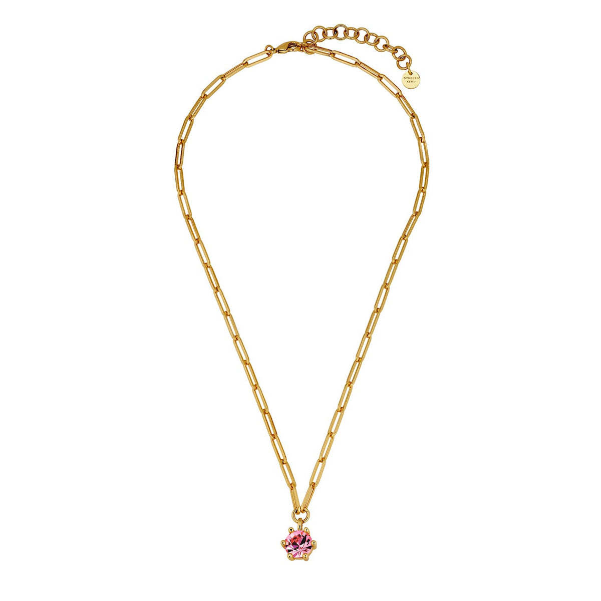 Dyrberg Kern Tessa Link Necklace, Gold & Pink
