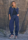 Nu Denmark Thalia Fringe Trim Short Denim Jacket, Dark Blue Denim