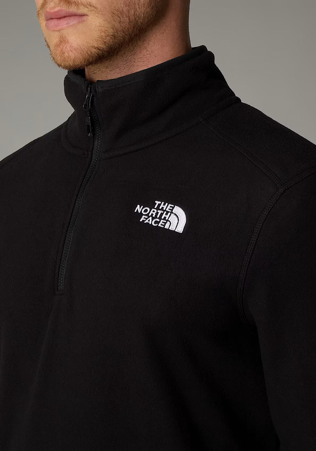 The North Face Men's 100 Glacier Quarter Zip Fleece, Black