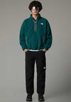 The North Face Fleeski Quarter Zip Pullover Fleece, Deep Green