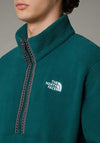 The North Face Fleeski Quarter Zip Pullover Fleece, Deep Green