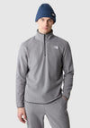 The North Face Men’s 100 Glacier Quarter Zip Fleece, Medium Grey Heather