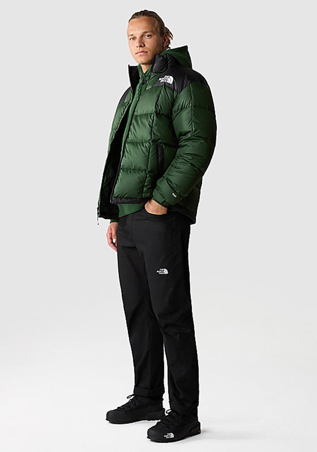 The North Face Men’s Lhotse Down Jacket, Pine Needle & TNF Black