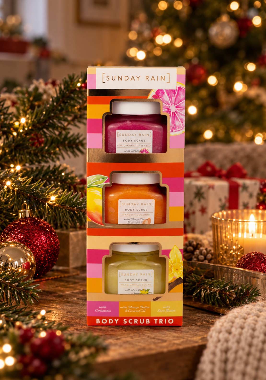The Beauty Studio Sunday Rain Body Scrub Trio