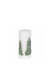 The Home Studio Pine Tree Pillar Candle, White