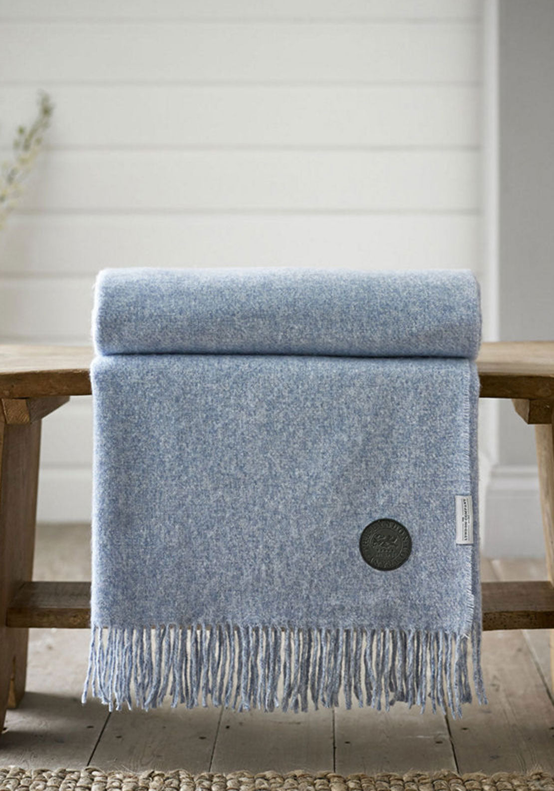 The Lyndon Company Arthington Throw 130x180cm, Denim Blue