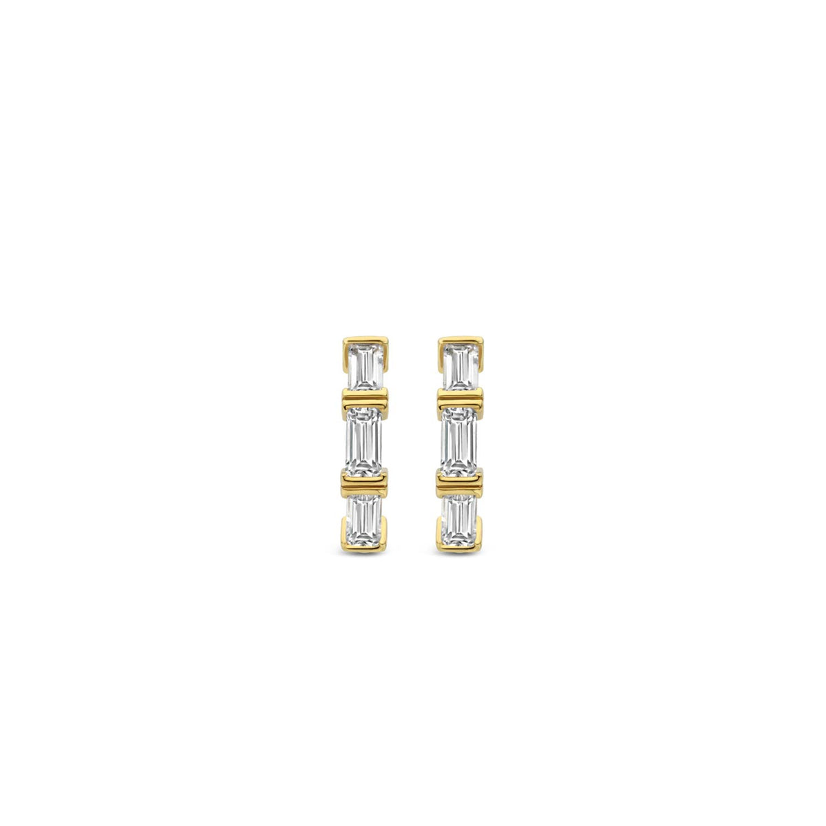 Ti Sento Baguette Huggie Hoop Earrings, Gold