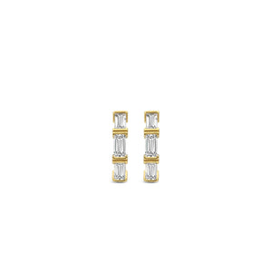 Ti Sento Baguette Huggie Hoop Earrings, Gold
