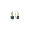 Ti Sento Blue Cushion Drop Earrings, Gold