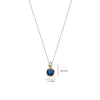 Ti Sento Blue CZ Cushion Pendant Necklace, Gold & Silver