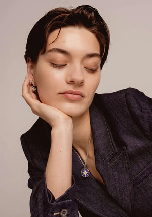 Ti Sento Blue Starry Pendant Necklace, Silver