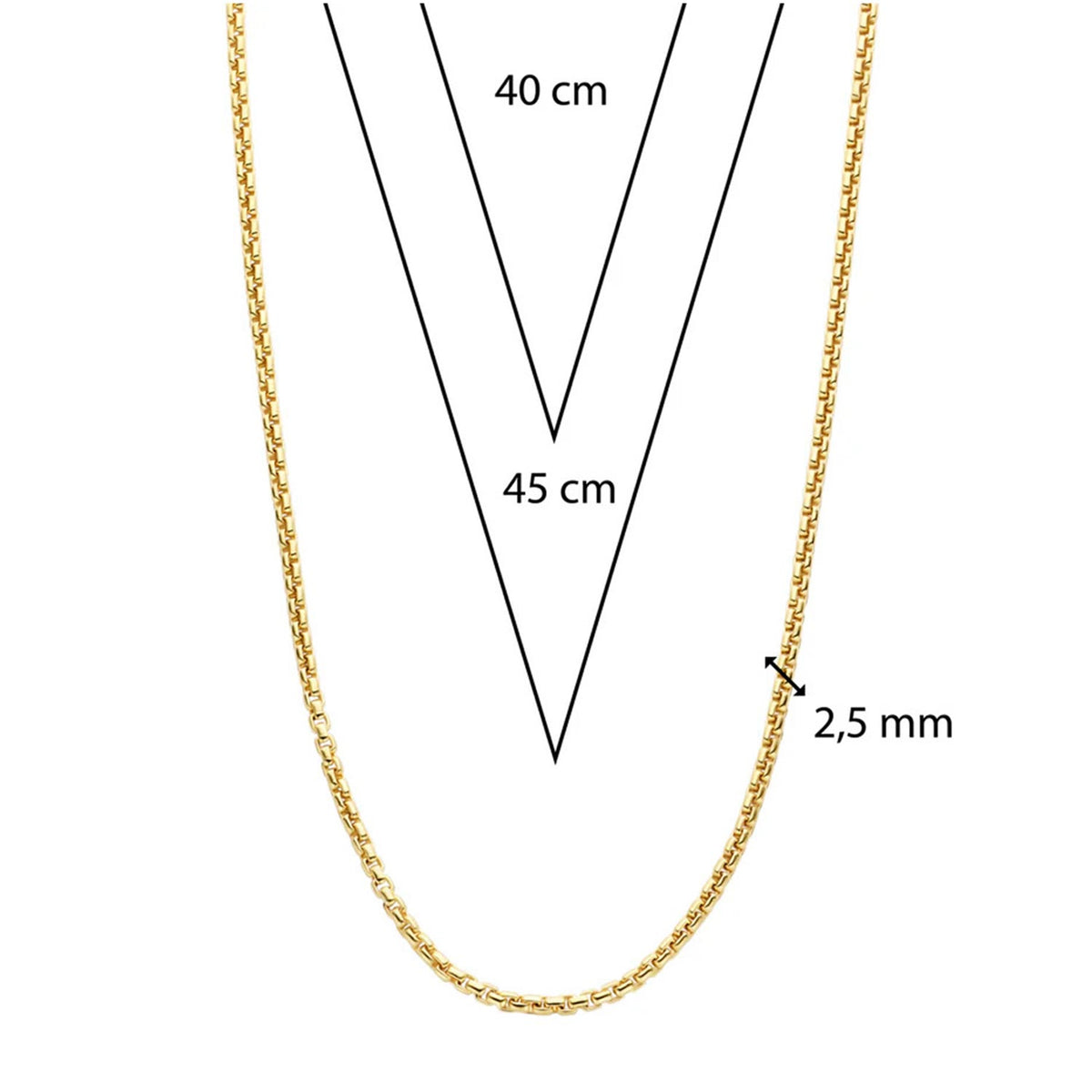 Ti Sento Box Chain Necklace, Gold