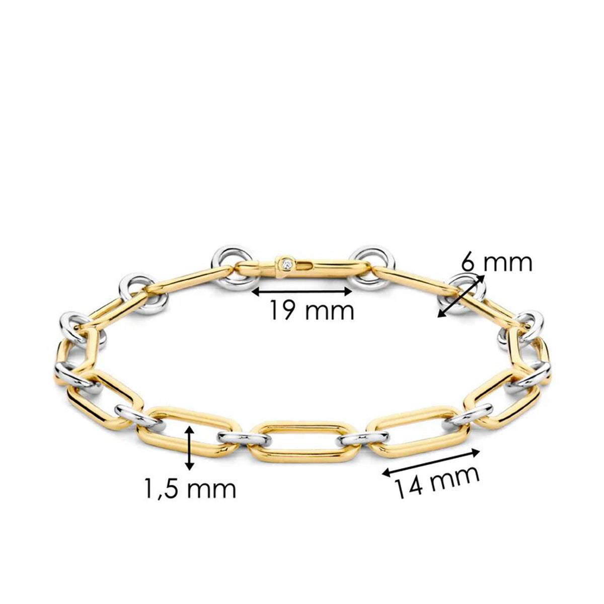Ti Sento Chain Link Bracelet, Silver & Gold