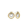 Ti Sento Contrast Crossover Circle Earrings, Silver & Gold