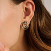 Ti Sento Contrast Crossover Circle Earrings, Silver & Gold