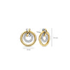 Ti Sento Contrast Crossover Circle Earrings, Silver & Gold