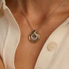 Ti Sento Contrast Crossover Circle Necklace, Gold & Silver