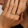 Ti Sento Contrast CZ Knot Ring, Silver & Gold