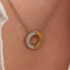 Ti Sento Contrast CZ Necklace, Gold & Silver