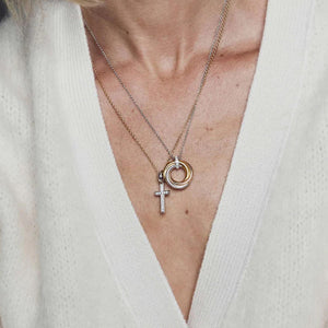 Ti Sento Crucifix Pendant Necklace, Silver