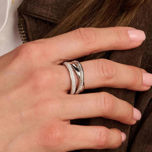 Ti Sento Crossover Ring, Silver