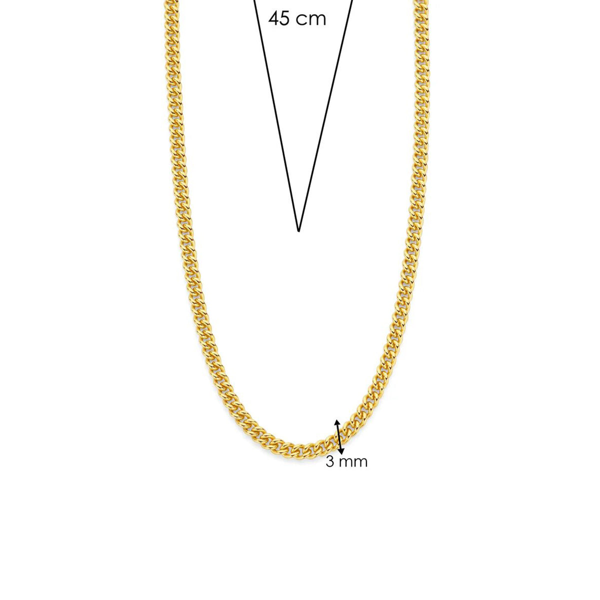 Ti Sento Curb Chain Necklace, Gold