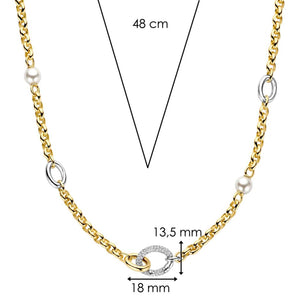 Ti Sento Curb Chain Loop Necklace, Gold