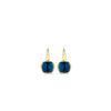 Ti Sento Cushion Cut Blue Stone Drop Earrings, Gold