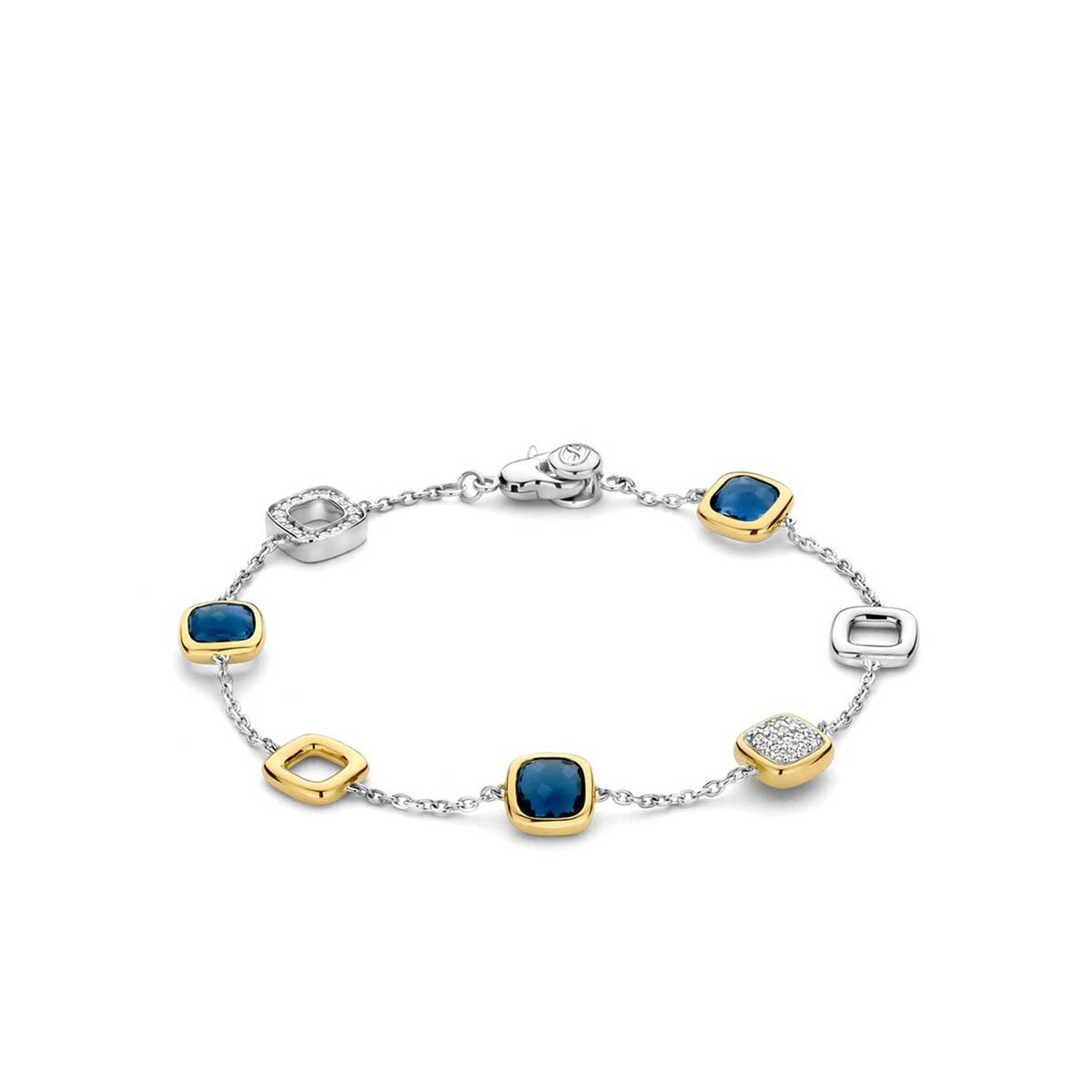 Ti Sento Cushion Cut Multi Stone Bracelet, Silver Multi