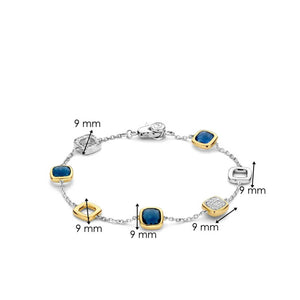 Ti Sento Cushion Cut Multi Stone Bracelet, Silver Multi