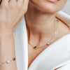 Ti Sento Cushion Cut Multi Stone Necklace, Silver & Gold