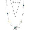 Ti Sento Cushion Cut Multi Stone Necklace, Silver & Gold