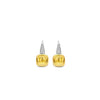 Ti Sento Cushion Cut Yellow Stone CZ Drop Earrings, Silver